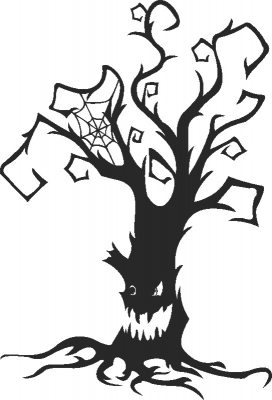 Halloween tree - DXF SVG CDR Cut File, ready to cut for laser Router plasma